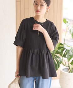 AMERICAN HOLIC 【先行予約】【WEB限定】異素材切替ペプラムプルオーバー