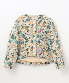 GRACE CONTINENTAL フラワージャガードノーカラージャケット