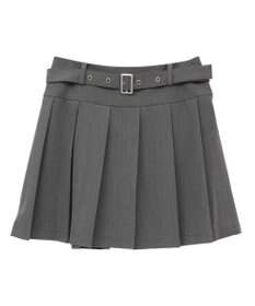 earth music&ecology ベルト付きプリーツミニスカート