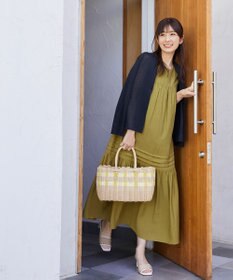 Tiaclasse 【小倉優子さん着用・洗える・XSサイズ】麻調ピンタックロングワンピース