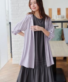 Tiaclasse 【小倉優子さん着用・洗える・XSサイズ】麻調ピンタックロングワンピース