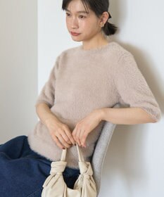 AMERICAN HOLIC フェザー半袖ニットプルオーバー