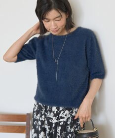 AMERICAN HOLIC フェザー半袖ニットプルオーバー