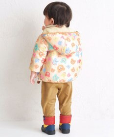 MIKI HOUSE HOT BISCUITS 【80-120cm】 カラフルビーンズ 裏ボアフリース リバーシブル総柄ジャンパー