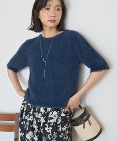 AMERICAN HOLIC フェザー半袖ニットプルオーバー