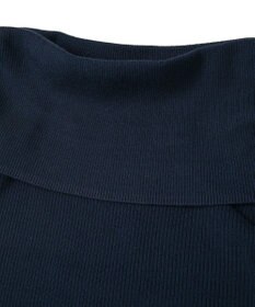 earth music&ecology リボンギャザーオフショルニットプルオーバー