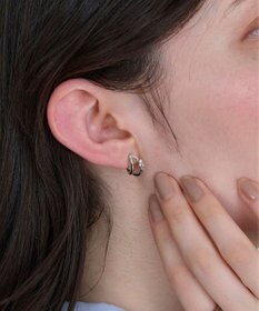 Phoebe 〈痛くないシリーズ/アレルギー対応〉シャイニーダブルフープライトフィットイヤリング　シルバー