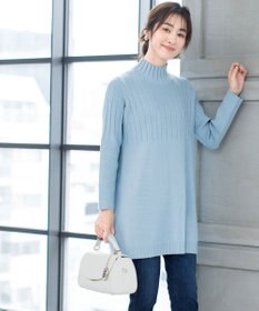 Tiaclasse 【洗える】 もっちり柔らかいハーフリブニットチュニック