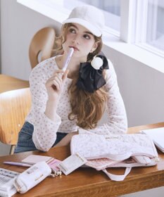 Maison de FLEUR リボン柄キルティングPCケース