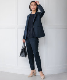 23区 L 【洗える】ライトバックサテンアムンゼン プリーツ ブラウス