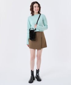 LeSportsac FUR MINI PHONE CROSSBODY/ブラックフラッフィーファー