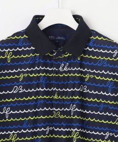 23区GOLF 【MEN】【吸水速乾・UVケア】ウェーブロゴプリント 半袖シャツ