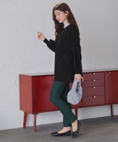 Tiaclasse L 【安田美沙子さん着用・洗える】ボリュームパフスリーブニットチュニック