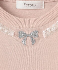Feroux ビジューネックレスニット
