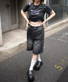 WEGO 【新色追加】ヴィンテージウォッシュデニムハーフパンツ