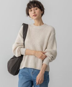 23区 L 【洗える】スパンコールバルキー クロップド ニット