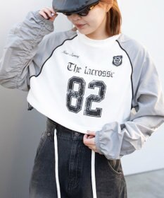 WEGO ナイロンスリーブナンバリングスウェット