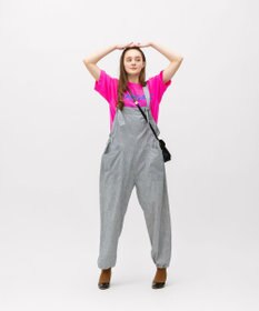 LENO LIGHT HICKORY SALOPETTES / ヒッコリーサロペット