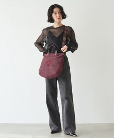 russet スリム2WAYトートバッグ <ナイロンラフィア>(CE-1717-WEB)