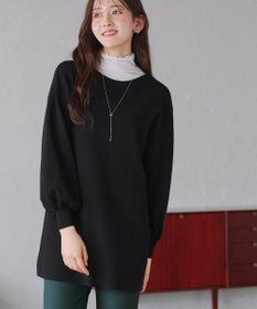 Tiaclasse L 【安田美沙子さん着用・洗える】ボリュームパフスリーブニットチュニック