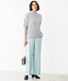 自由区 【撥水加工・洗える】TRギャバ裏起毛ワイド パンツ