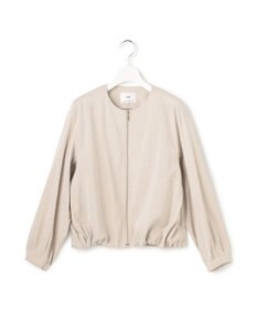 23区 リネンレーヨンストレッチ ノーカラー ブルゾン