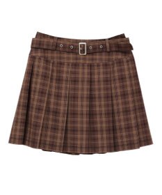 earth music&ecology ベルト付きプリーツミニスカート