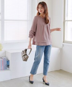 Tiaclasse 【新色追加・洗える】つまみタック袖レイヤードブラウス