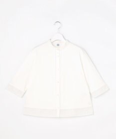 J.PRESS LADIES エンブロコンビ シャツジャージー バンドカラー カットソー