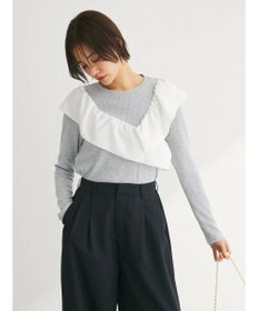 Green Parks ・ＳＵＧＡＲ　ＳＰＯＯＮ　アシンメトリーフリルロンＴＥＥ