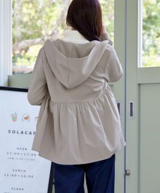 Tiaclasse L 【洗える】異素材ジップフレアパーカー