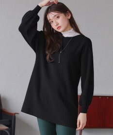 Tiaclasse L 【安田美沙子さん着用・洗える】ボリュームパフスリーブニットチュニック