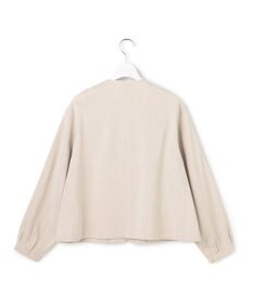 23区 リネンレーヨンストレッチ ノーカラー ブルゾン