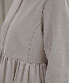 Tiaclasse L 【洗える】異素材ジップフレアパーカー