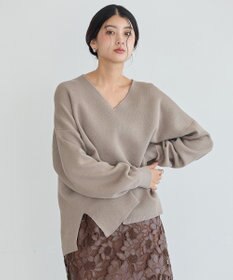 YECCA VECCA Vネック配色デザインニット