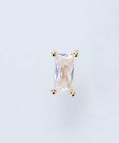 Phoebe シャインフレームレクタングルピアス　クリア（片耳）