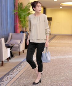 Tiaclasse 【新色追加・洗える】つまみタック袖レイヤードブラウス