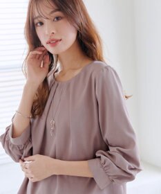 Tiaclasse 【新色追加・洗える】つまみタック袖レイヤードブラウス