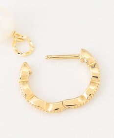 TOCCA 【WEB限定】DAISY PETAL HOOP PIERCED EARRINGS K10ゴールド 淡水パール 2WAYピアス