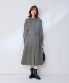 ANY 【洗濯機可能/ストレッチ】ウールライク前開きワンピース