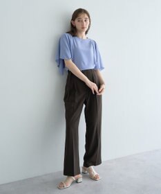 YECCA VECCA ベルト付きタックストレートパンツ