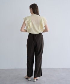 YECCA VECCA ベルト付きタックストレートパンツ