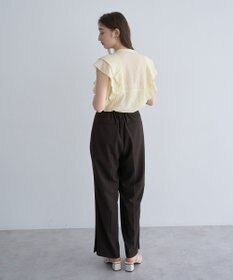 YECCA VECCA ベルト付きタックストレートパンツ