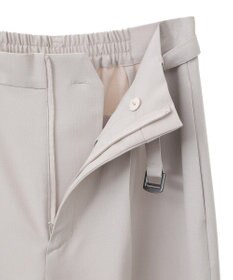YECCA VECCA ベルト付きタックストレートパンツ