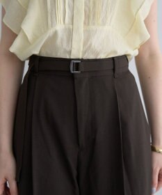 YECCA VECCA ベルト付きタックストレートパンツ
