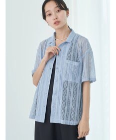 earth music&ecology フラワーレースシャツ