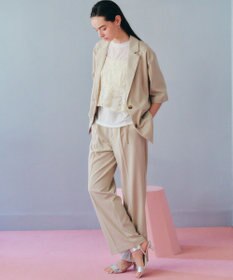 YECCA VECCA ベルト付きタックストレートパンツ