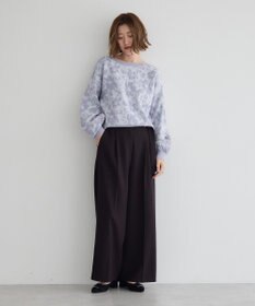 YECCA VECCA 金釦アクセントベルトワイドパンツ