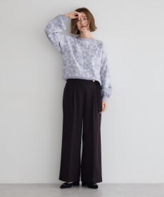 YECCA VECCA 金釦アクセントベルトワイドパンツ