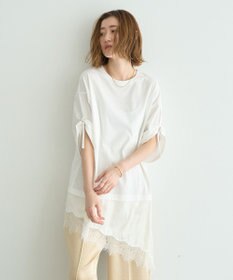 YECCA VECCA ドロストスリーブヘムレースTee